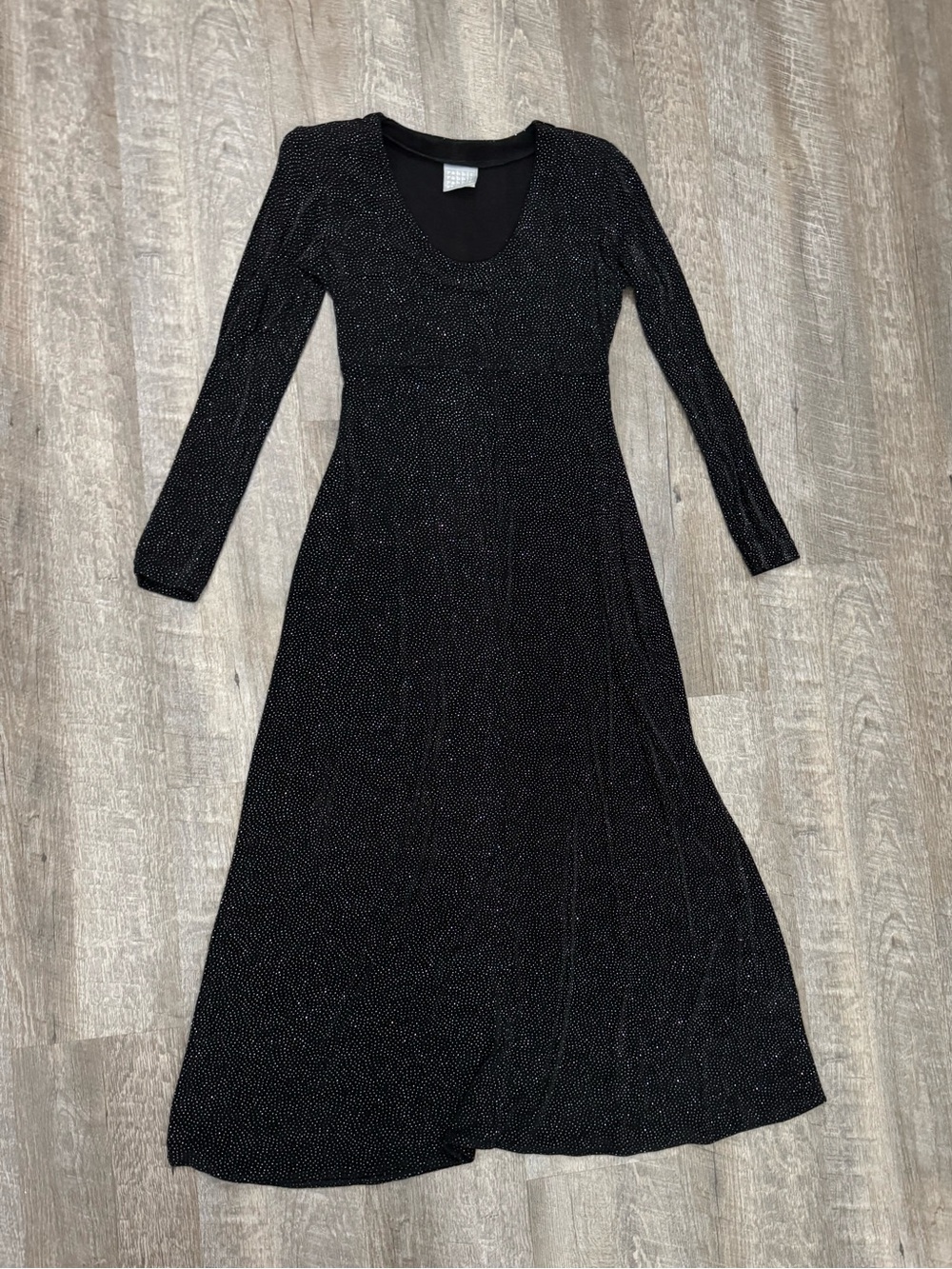 VTG Whimsigoth Black Sparkle Maxi Dress Sz 6
